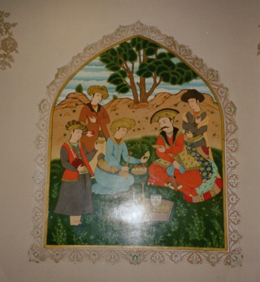 Esfahan. Wandmalerei in der Abbasi-Karawansarei